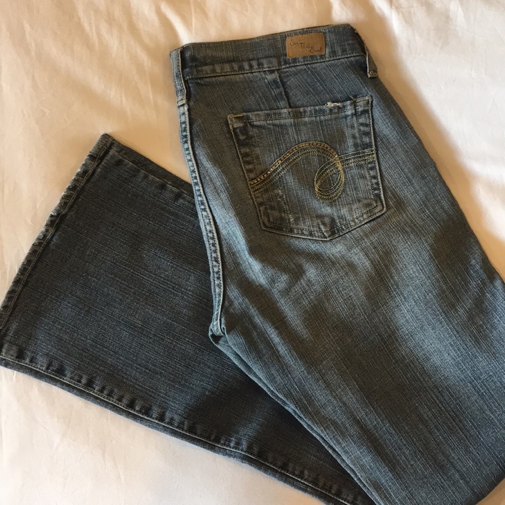 See Thru Soul Vintage Wash Jeans with Rhinestones
